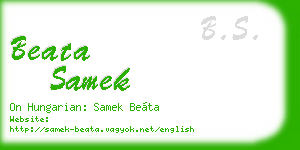 beata samek business card